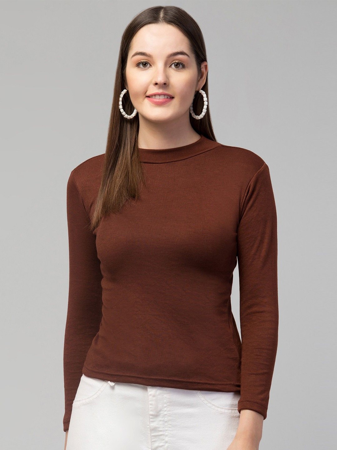 

STYLE PREZONE Top, Brown
