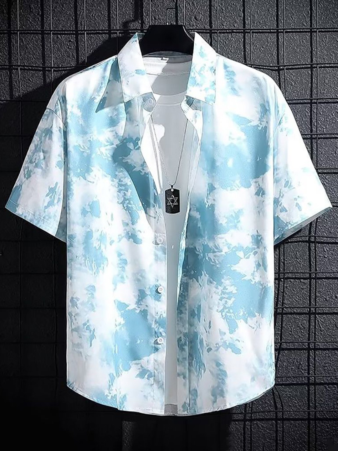 

StyleCast x Revolte Men Abstract Printed Casual Shirt, White