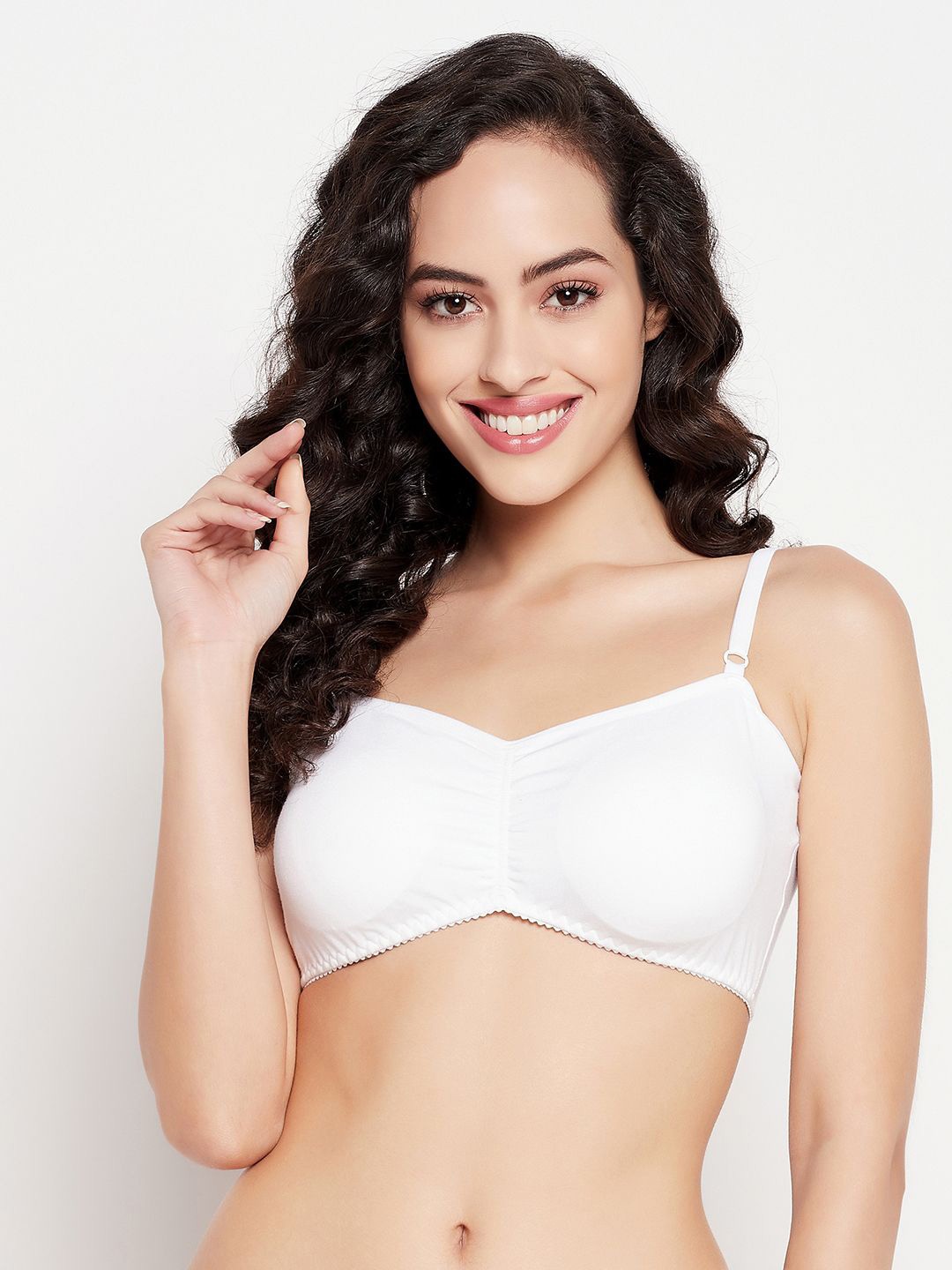 

Clovia Full Coverage Lightly Padded Cotton T-shirt Bra, White