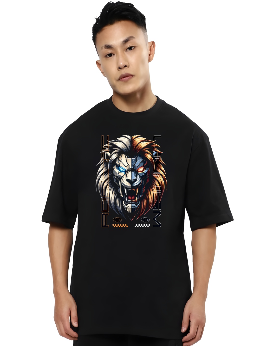 

Krimmple Men Graphic Printed Round Neck Pure Cotton Relaxed Fit T-shirt, Black