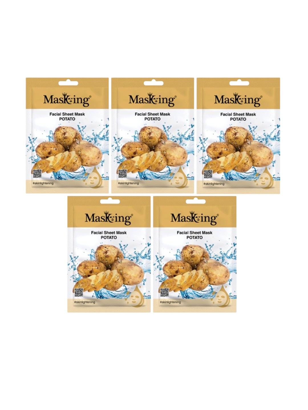 

MasKing Set Of 5 Potato Beauty Facial Sheet Masks, White