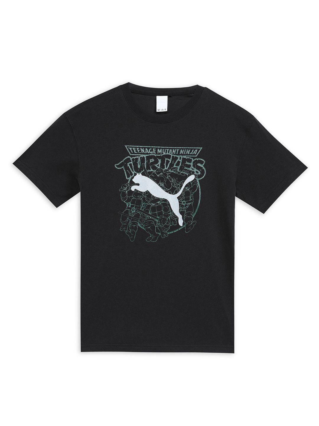 

Puma x Tmnt Boys Printed Pure Cotton Relaxed Fit Short Sleeve T-Shirt, Black