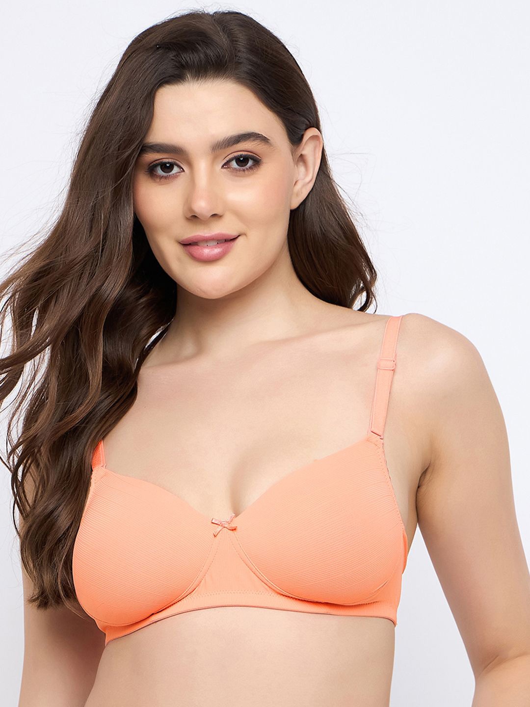 

Clovia Women Full Coverage Lightly Padded T-shirt Bra, Orange