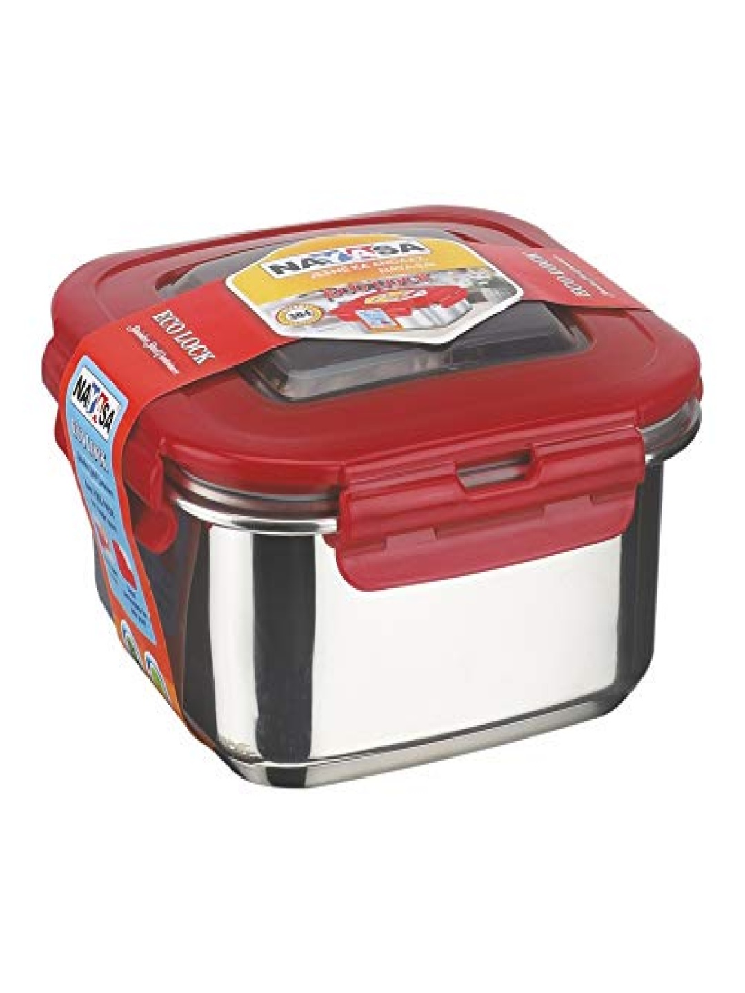 

Nayasa Maroon Stainless Steel Easy to Clean Lunch Box 1.2L