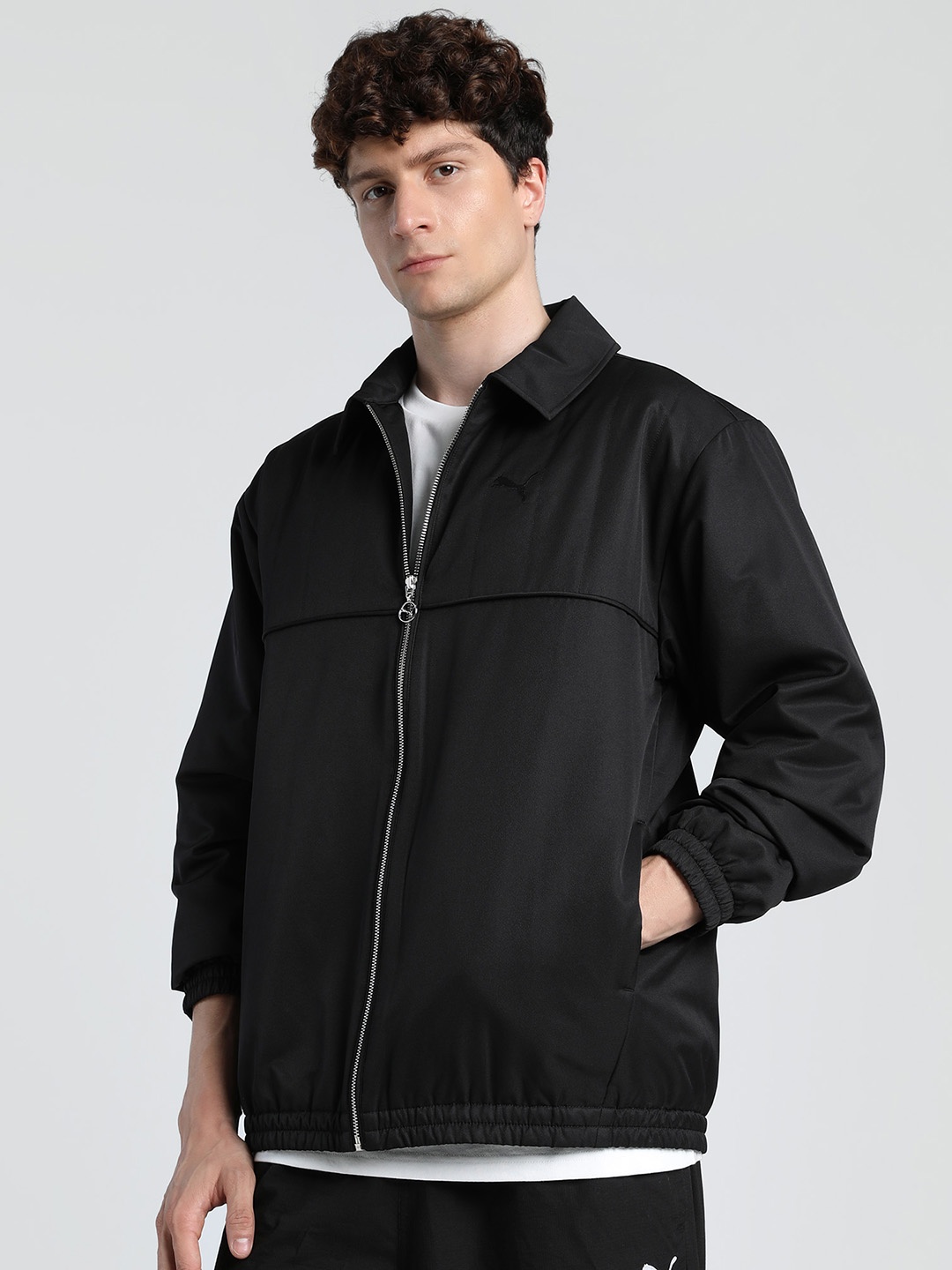 

Puma Unisex Wardrobe Essentials Solid Oversized Retro Bomber Jacket, Black