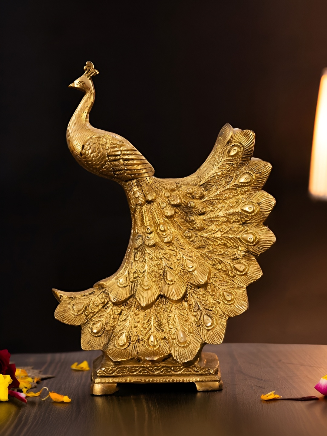 

The Advitya Gold-Toned Peacock Figurine Showpiece