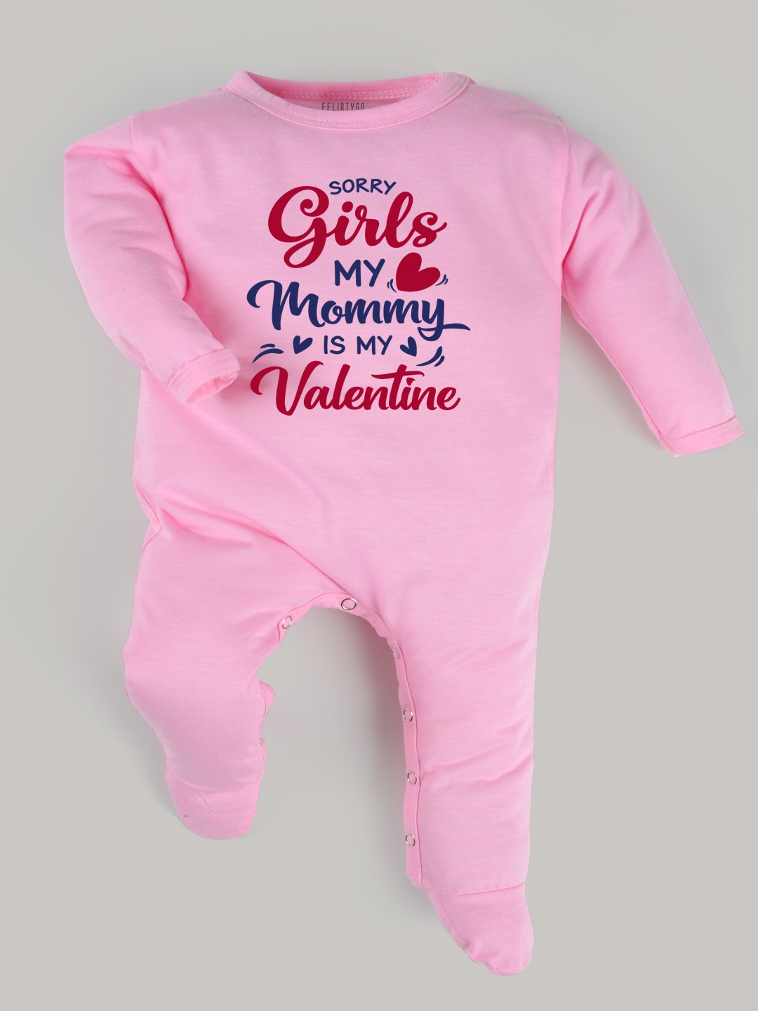 

FFLIRTYGO Infants Valentine Day Printed Cotton Sleepsuit, Pink