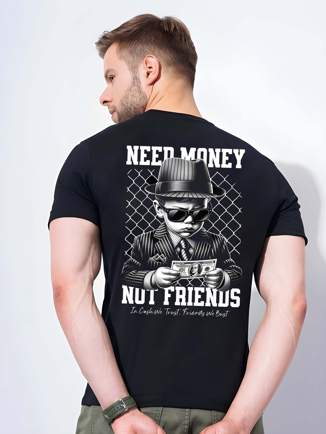 

BOWLIFESTYLE Men Pure Cotton T-shirt, Black