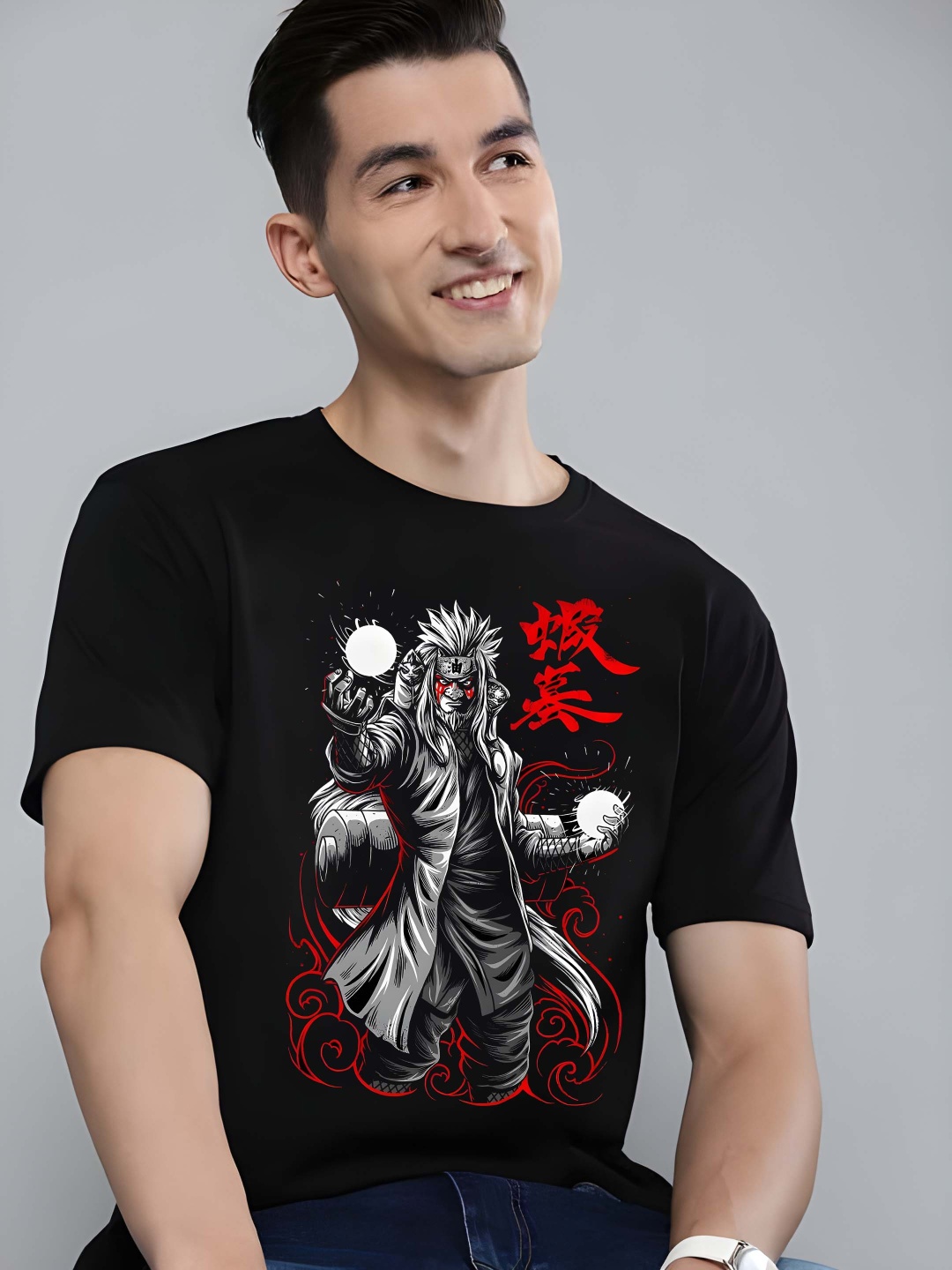 

Krimmple Men Pure Cotton T-shirt, Black