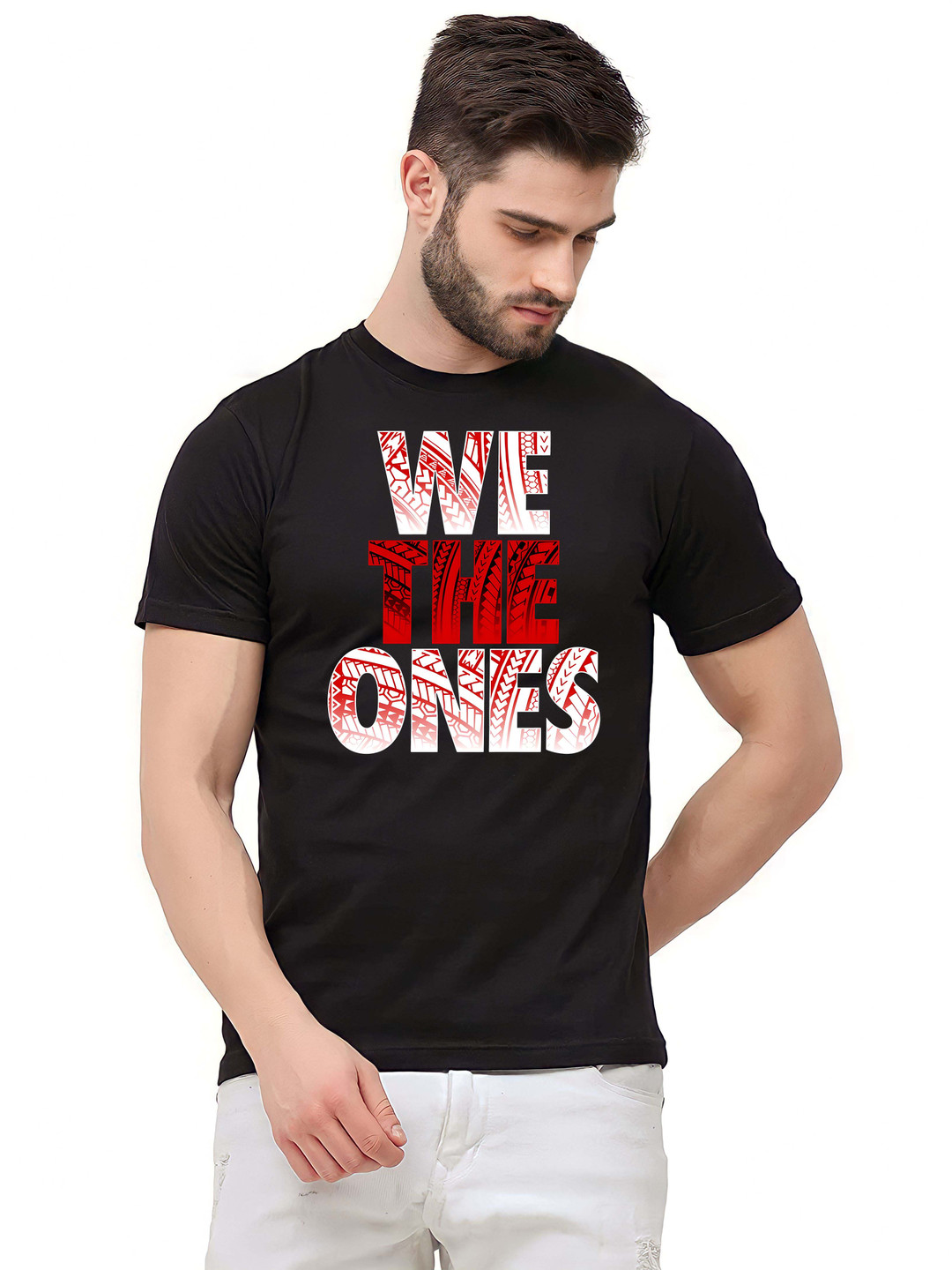 

Krimmple Men Pure Cotton T-shirt, Black