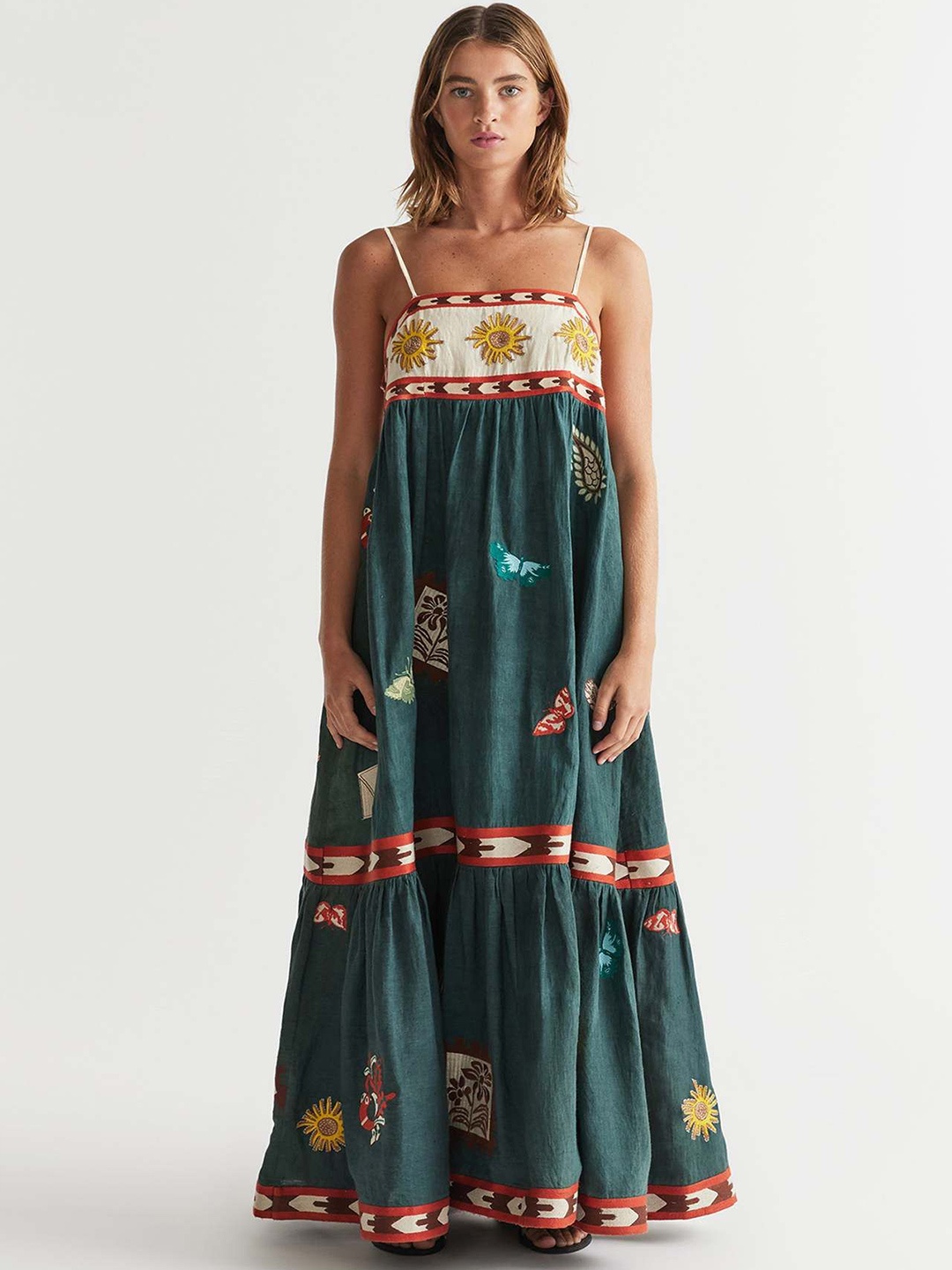 

StyleCast x Revolte Women Printed A-Line Maxi Dress, Green
