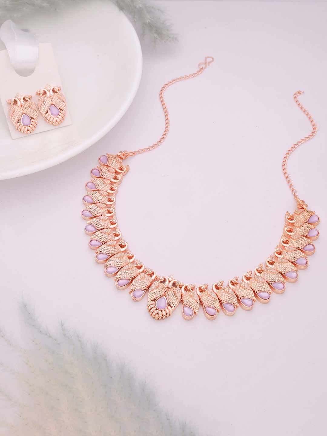 

Lyriss Gold-Plated Kundan Studded Jewellery Set, Lavender