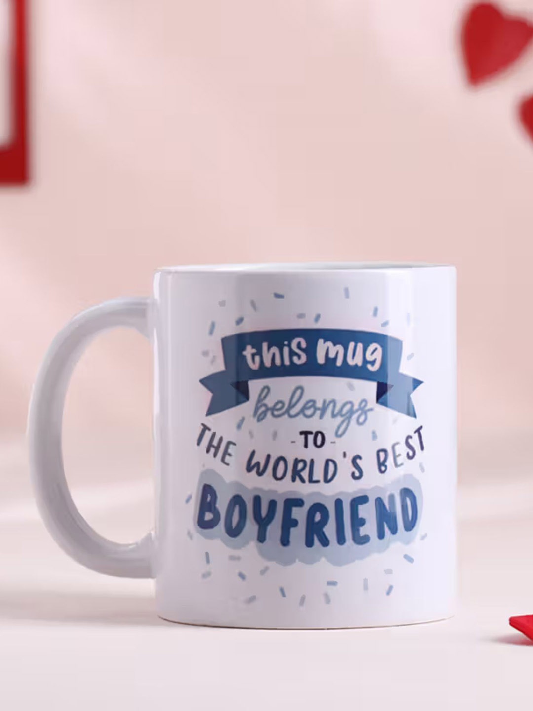

Floweraura Blue & White Boyfriend Theme Printed Ceramic Coffee Mugs (350 ml)