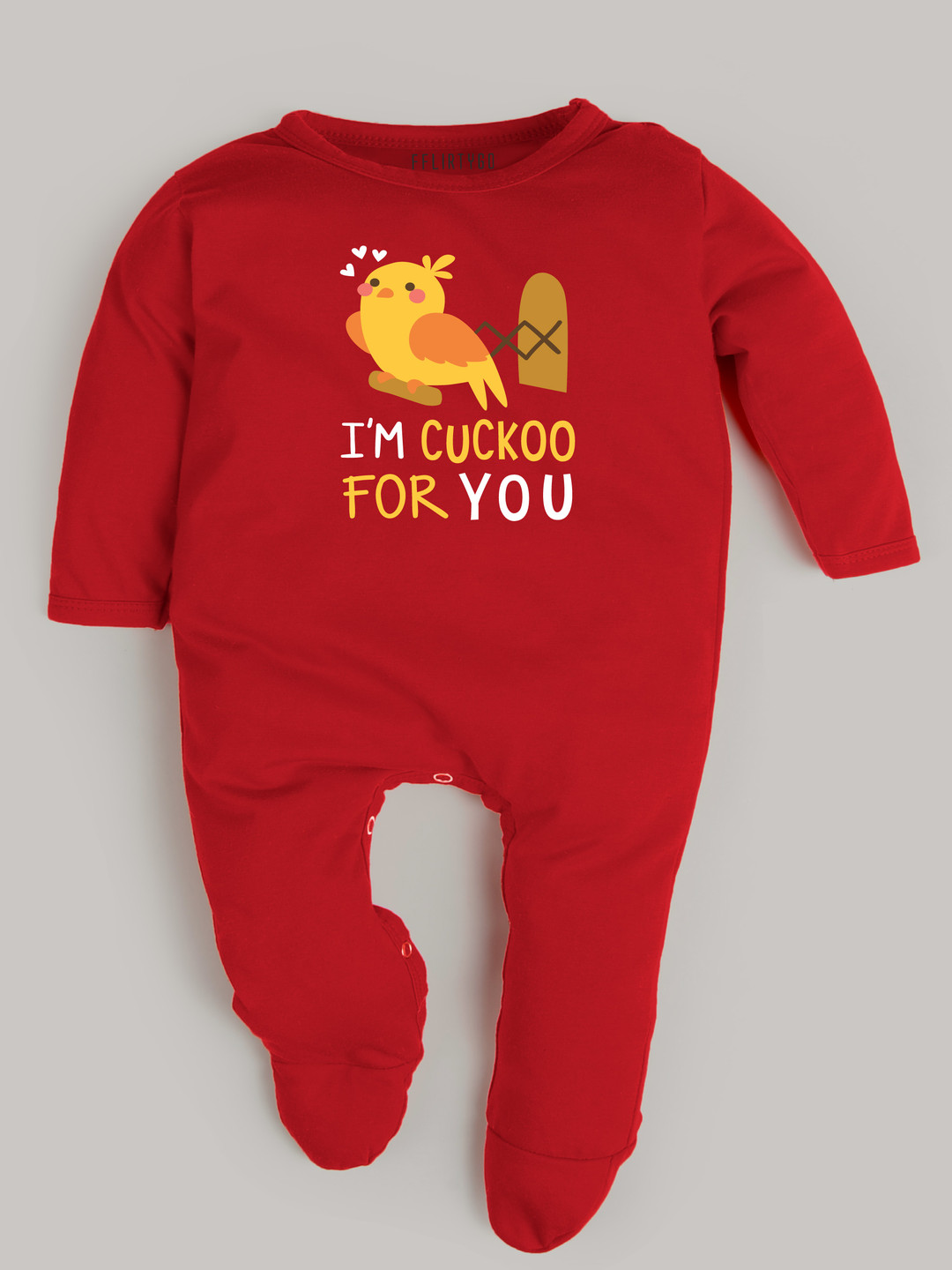 

FFLIRTYGO Infants Printed Cotton Sleepsuit, Red