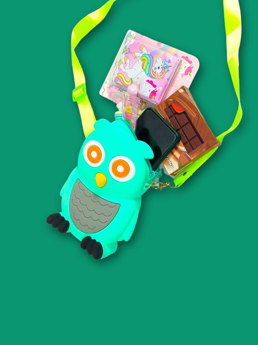 

Carry Trip Girls Graphic Printed Sling Bag, Sea green