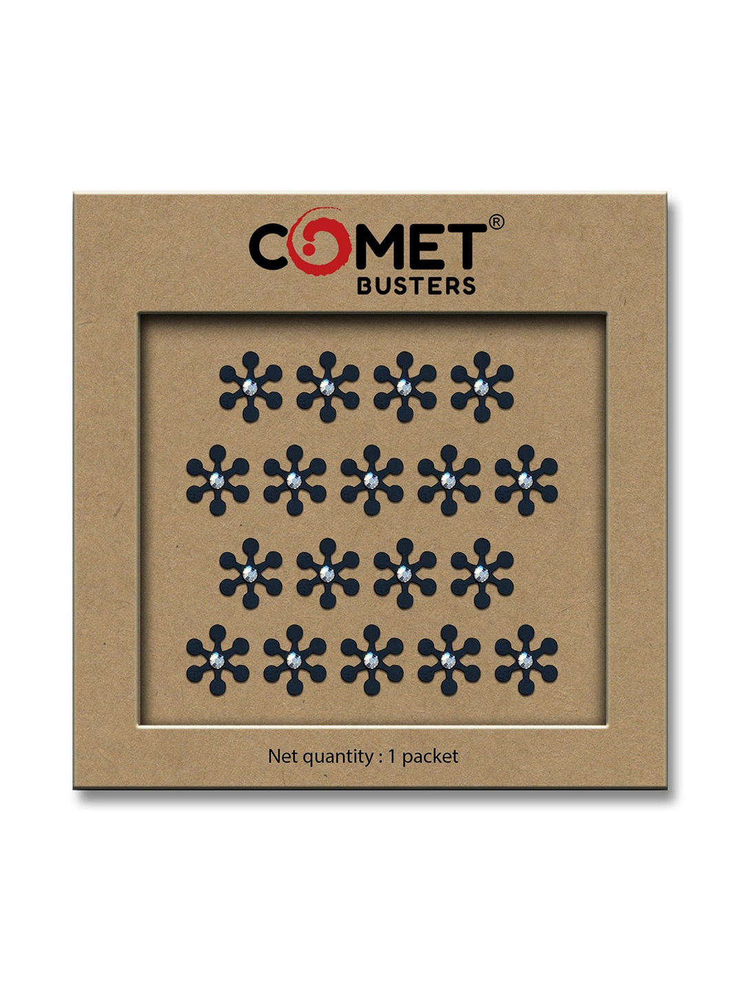 

Comet Busters Beautiful Traditional Designer Bindis - Black