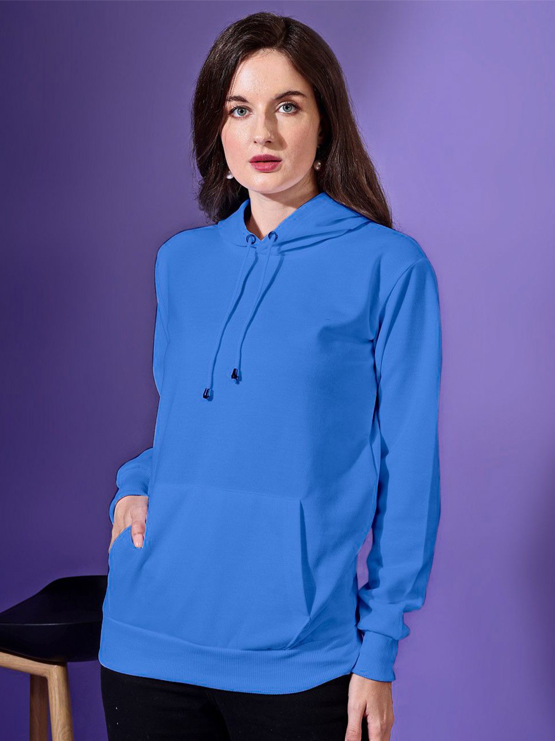 

shriez Women Hooded Sweatshirt, Blue