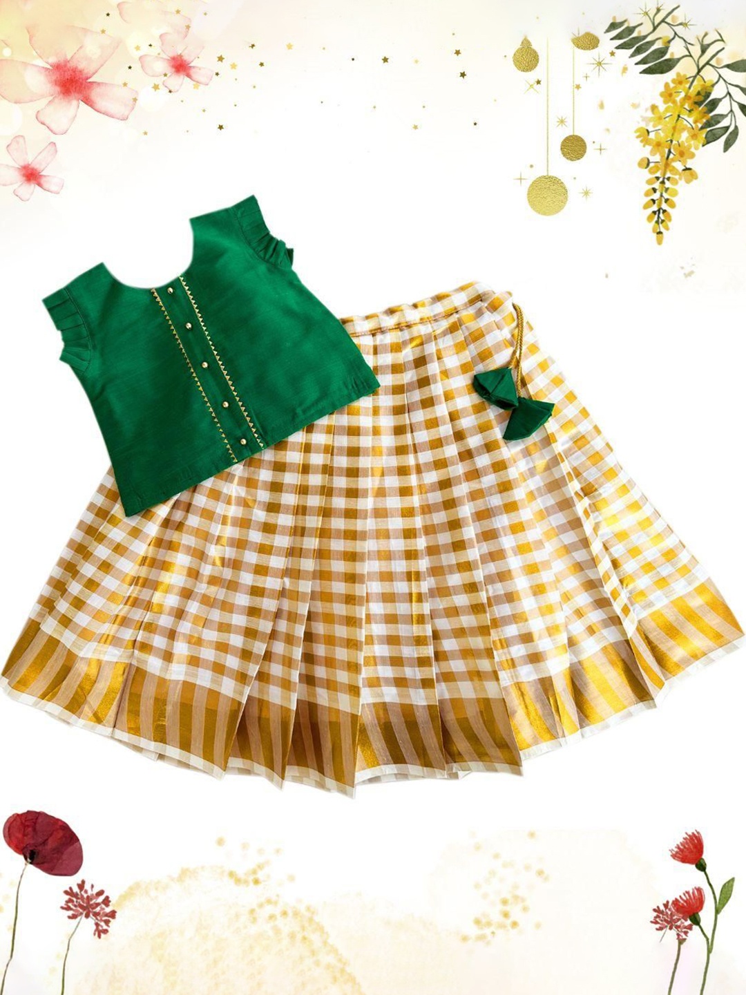 

STANWELLS KIDS Girls Ready to Wear Lehenga &, Green