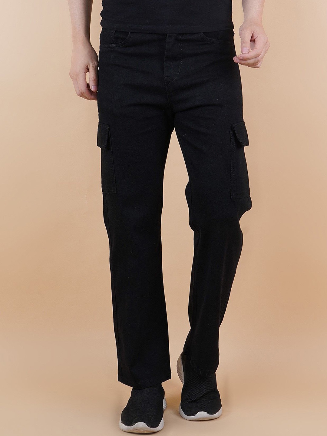 

LINARIA Men Classic Fit Mid-Rise Jogger Jeans, Black