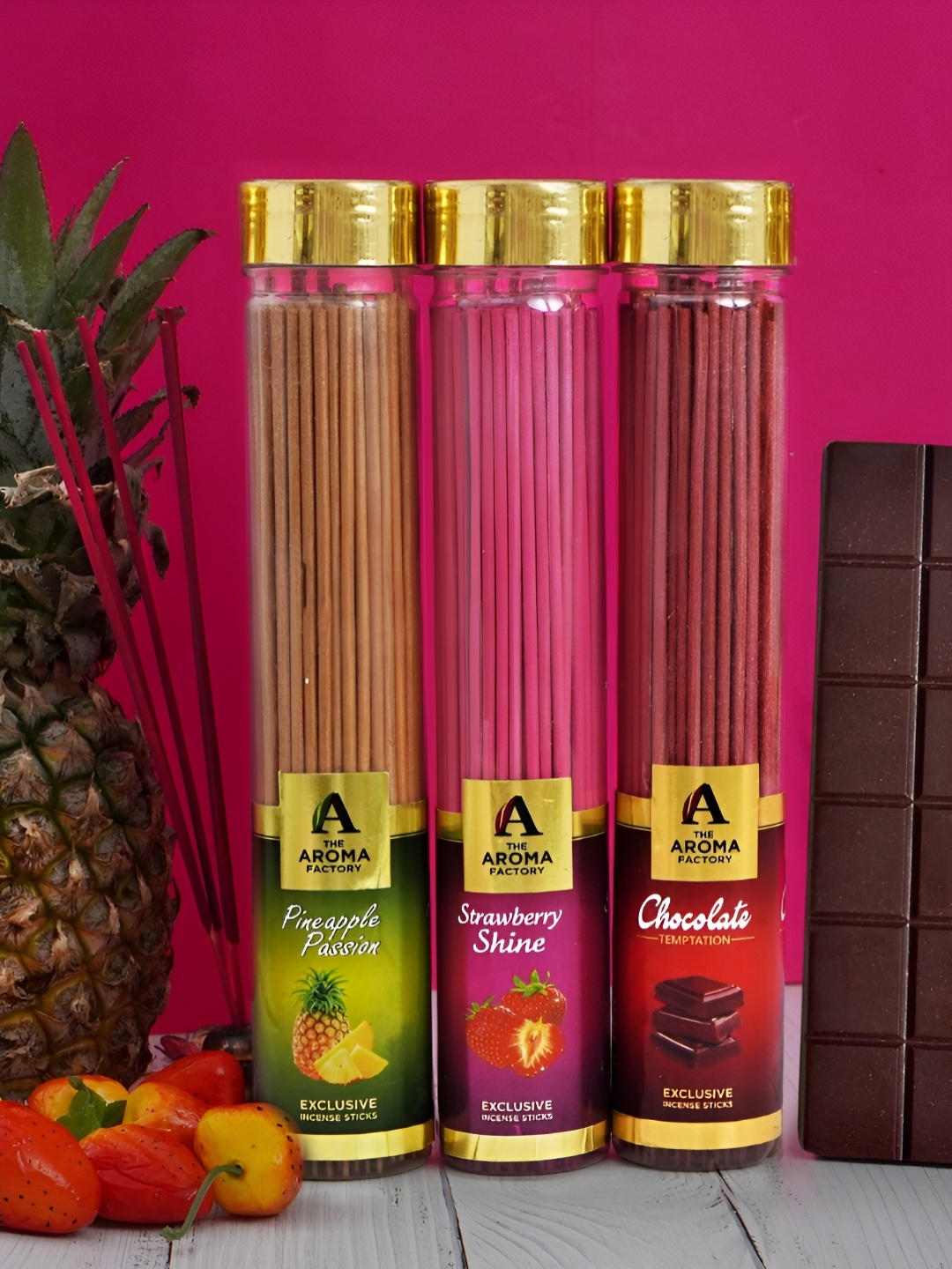 

The Aroma Factory Transparent & Gold-Toned 3 Pieces Wooden Natural & Herbal Incense Sticks