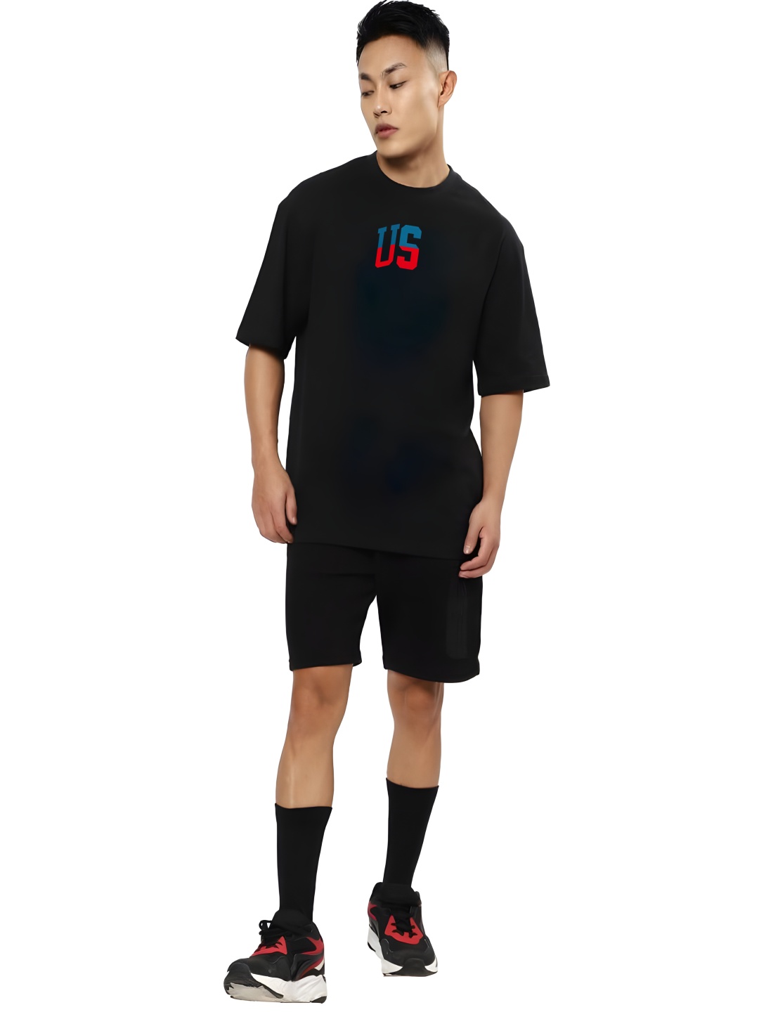 

BOWLIFESTYLE Men Drop-Shoulder Sleeves Pure Cotton T-shirt, Black