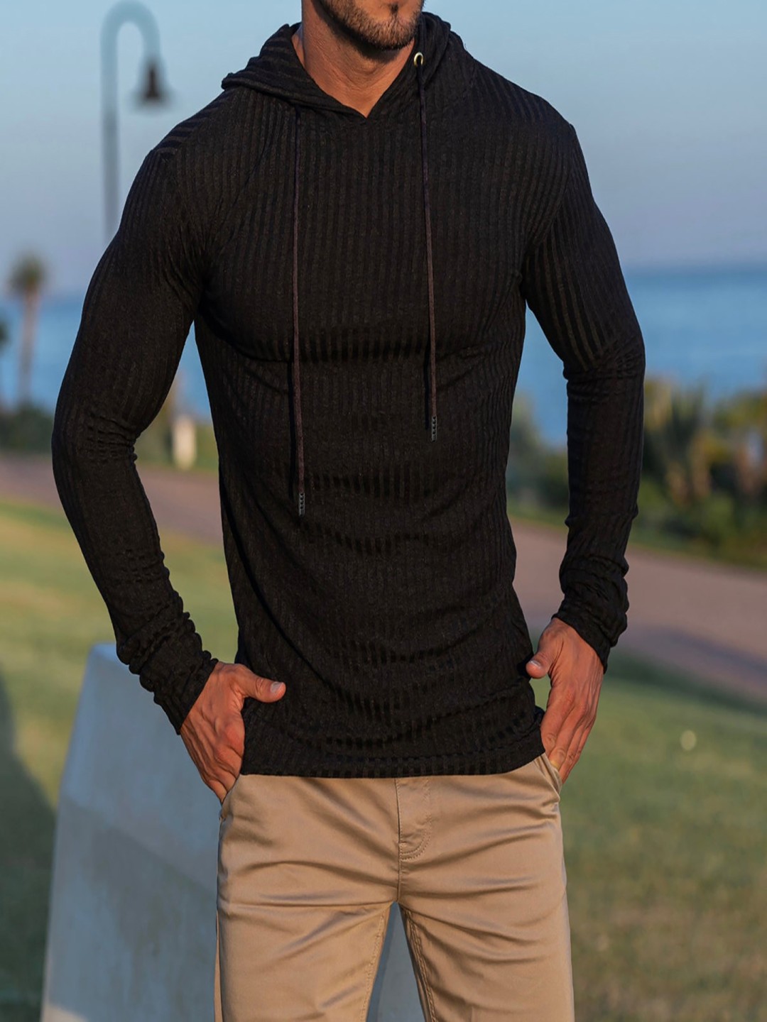 

StyleCast x Revolte Men Hooded T-shirt, Black