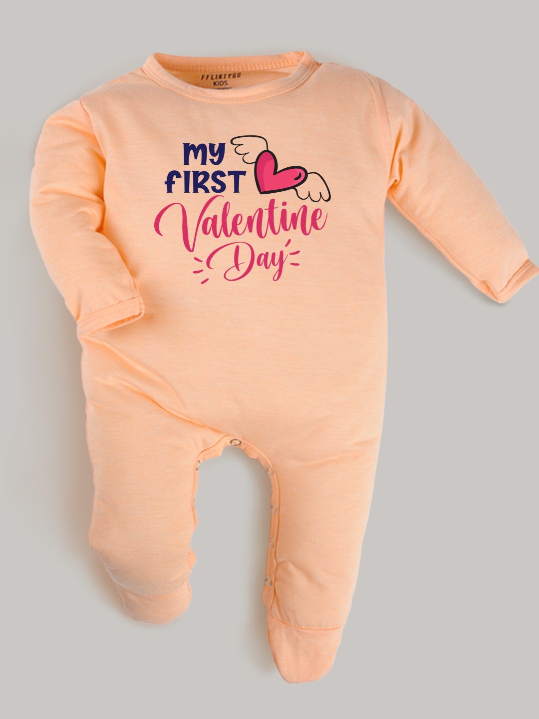 

FFLIRTYGO Infants Valentine day Cotton Sleepsuit, Peach