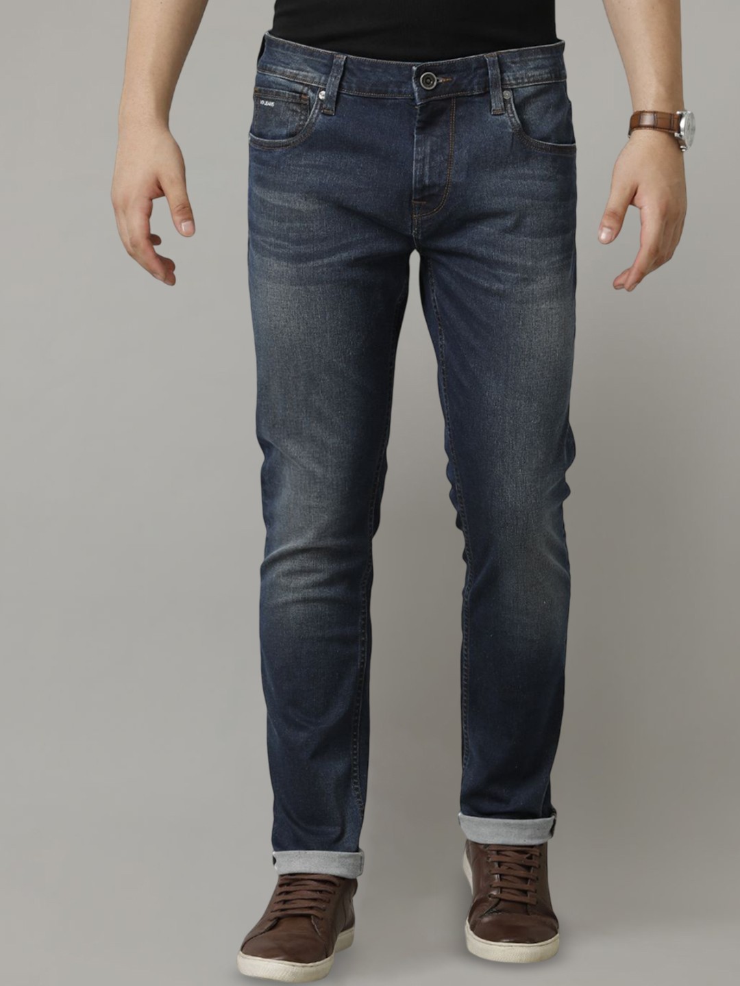 

Voi Jeans Men Light Fade Slouchy Fit Stretchable Jeans, Blue