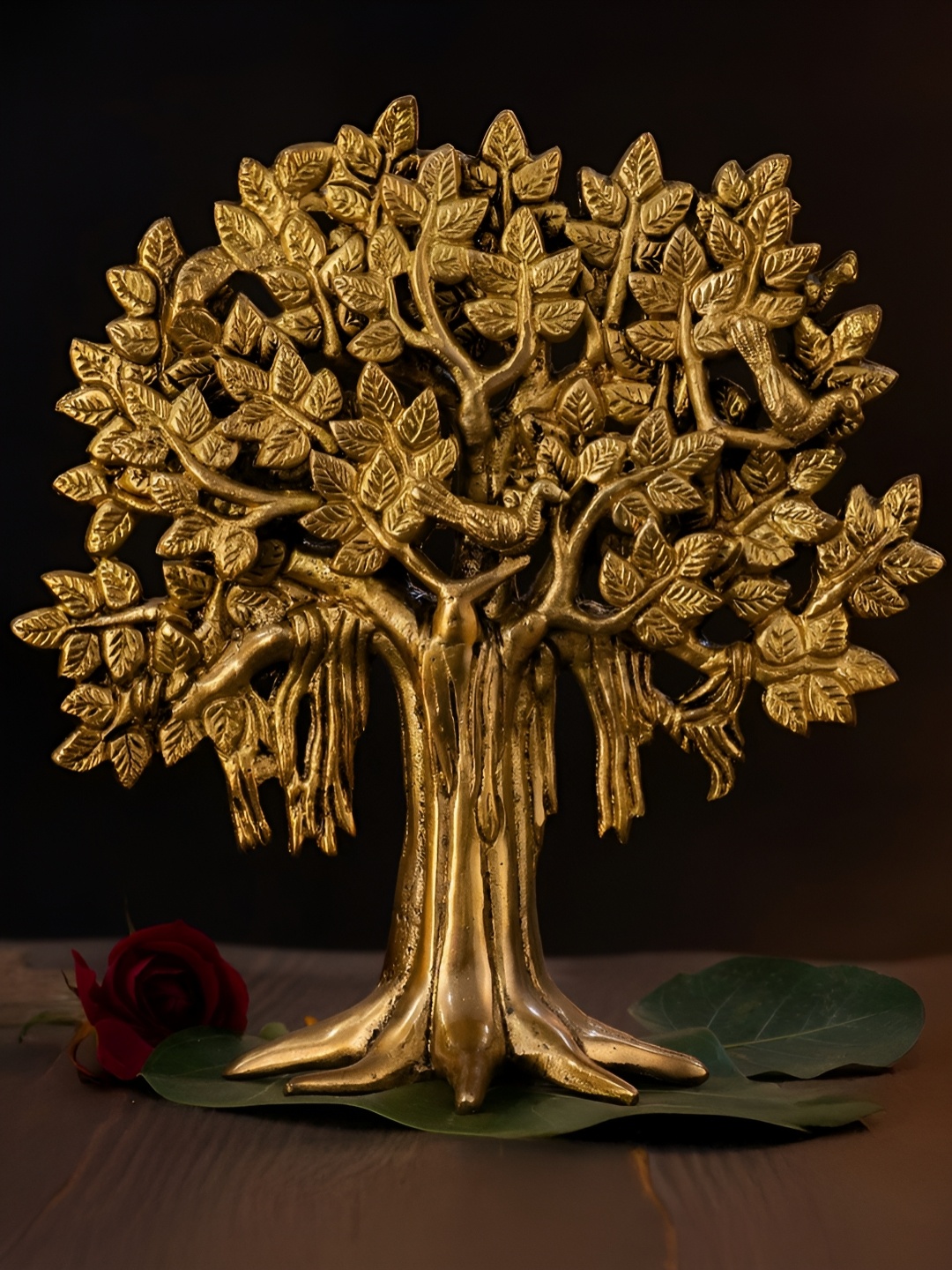 

The Advitya Gold-Toned Kalpavriksha Tree Religious Figurine Showpiece