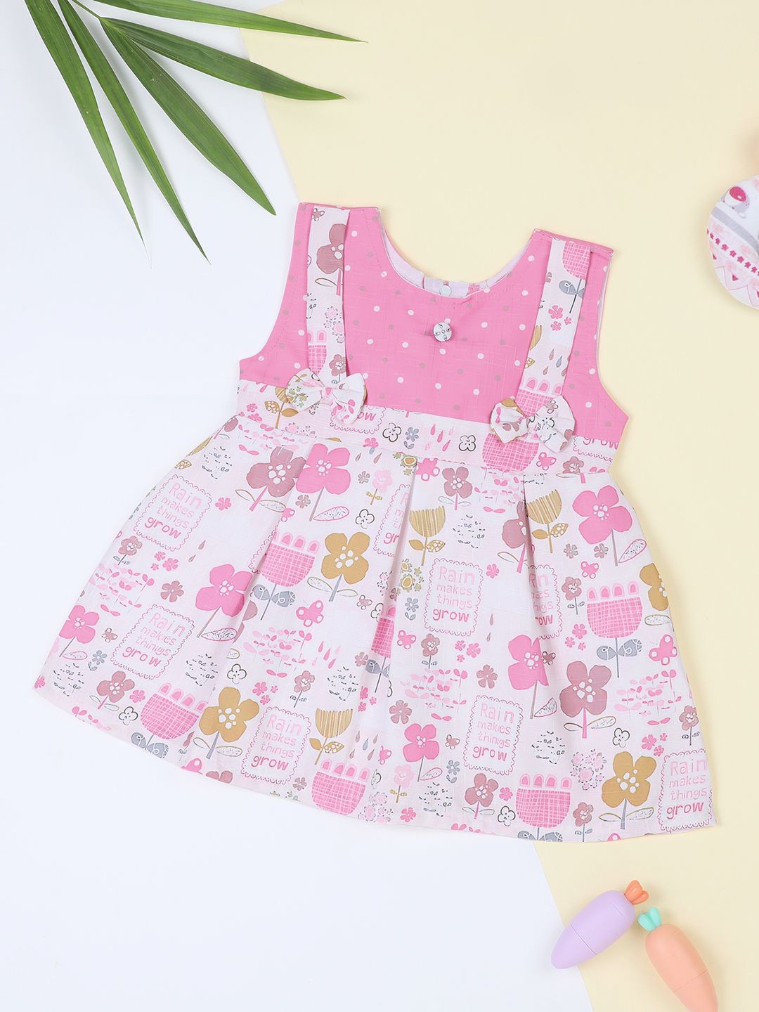 

Macwin Girls Infants Floral Print A-Line Dress, Pink
