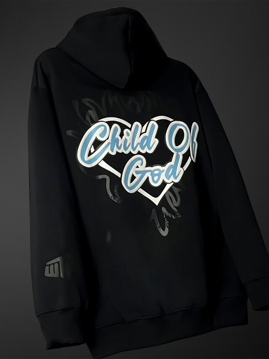 

WHAT THE FLEX Unisex Printed Hooded Sweatshirt, Black