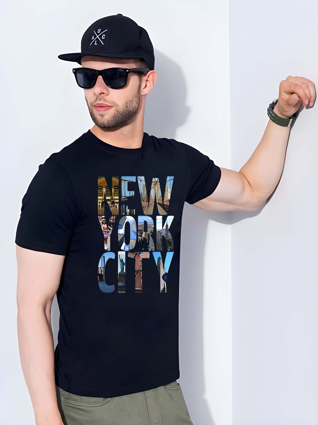 

BOWLIFESTYLE Men Pure Cotton T-shirt, Black