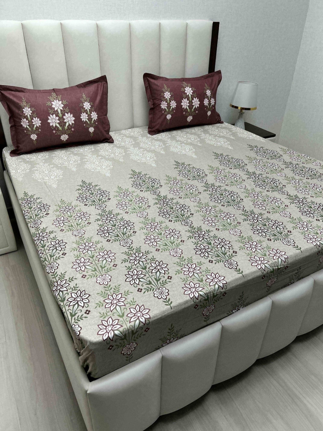 

Pure Decor Cotton King Size Double Bed Bedsheet With 2 Pillow Covers 2.74m X 2.74m, Green