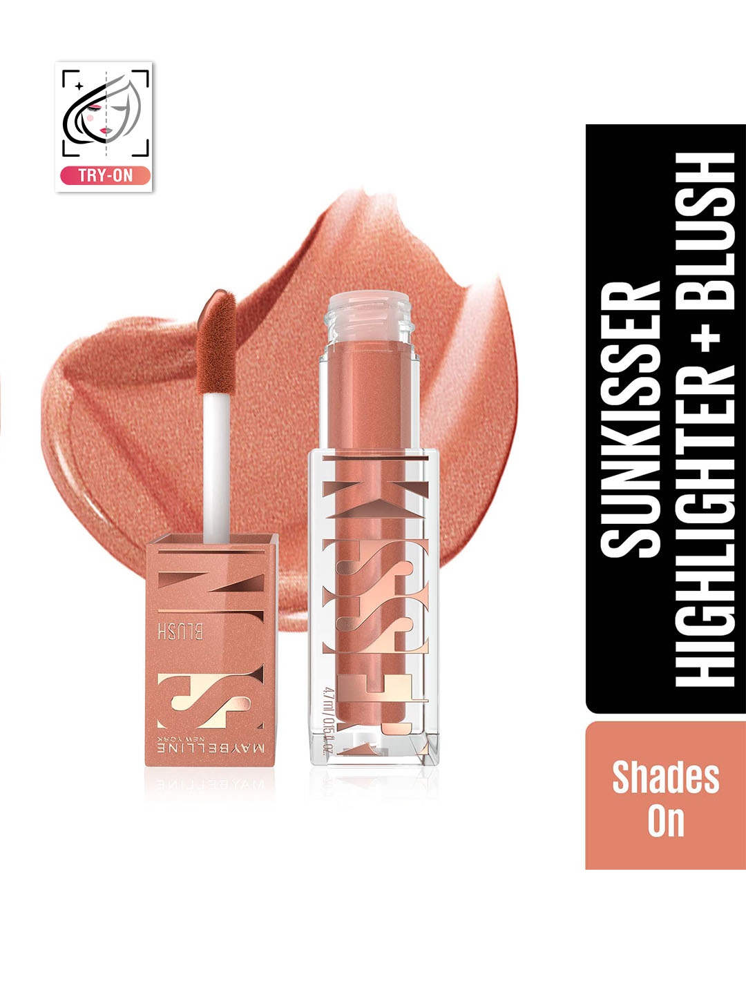 

Maybelline New York Sunkisser 12H Wear Highlighter + Blush 4.7g - Shades On 08, Nude