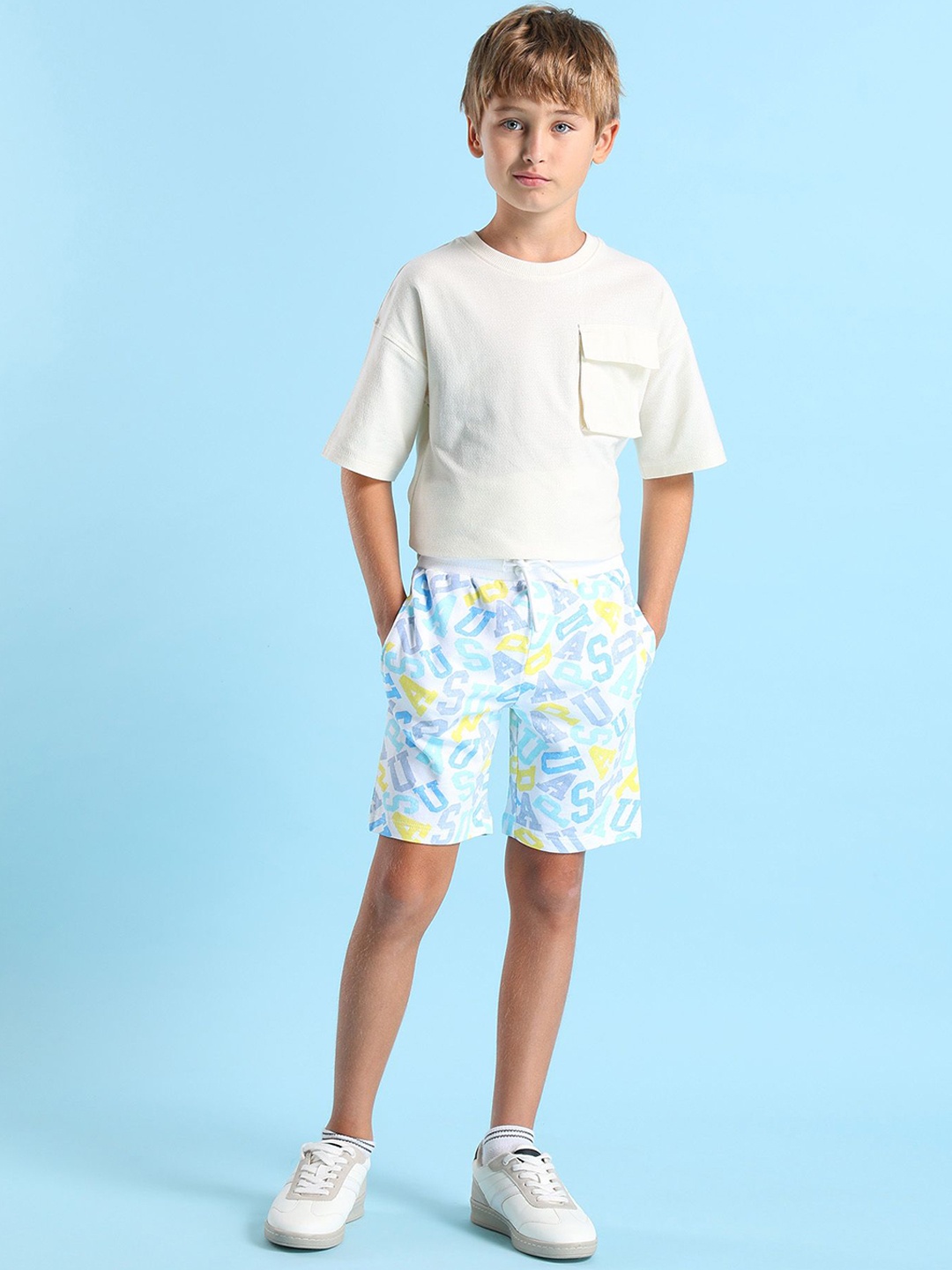 

U.S. Polo Assn. Kids Boys Floral Printed Shorts, White