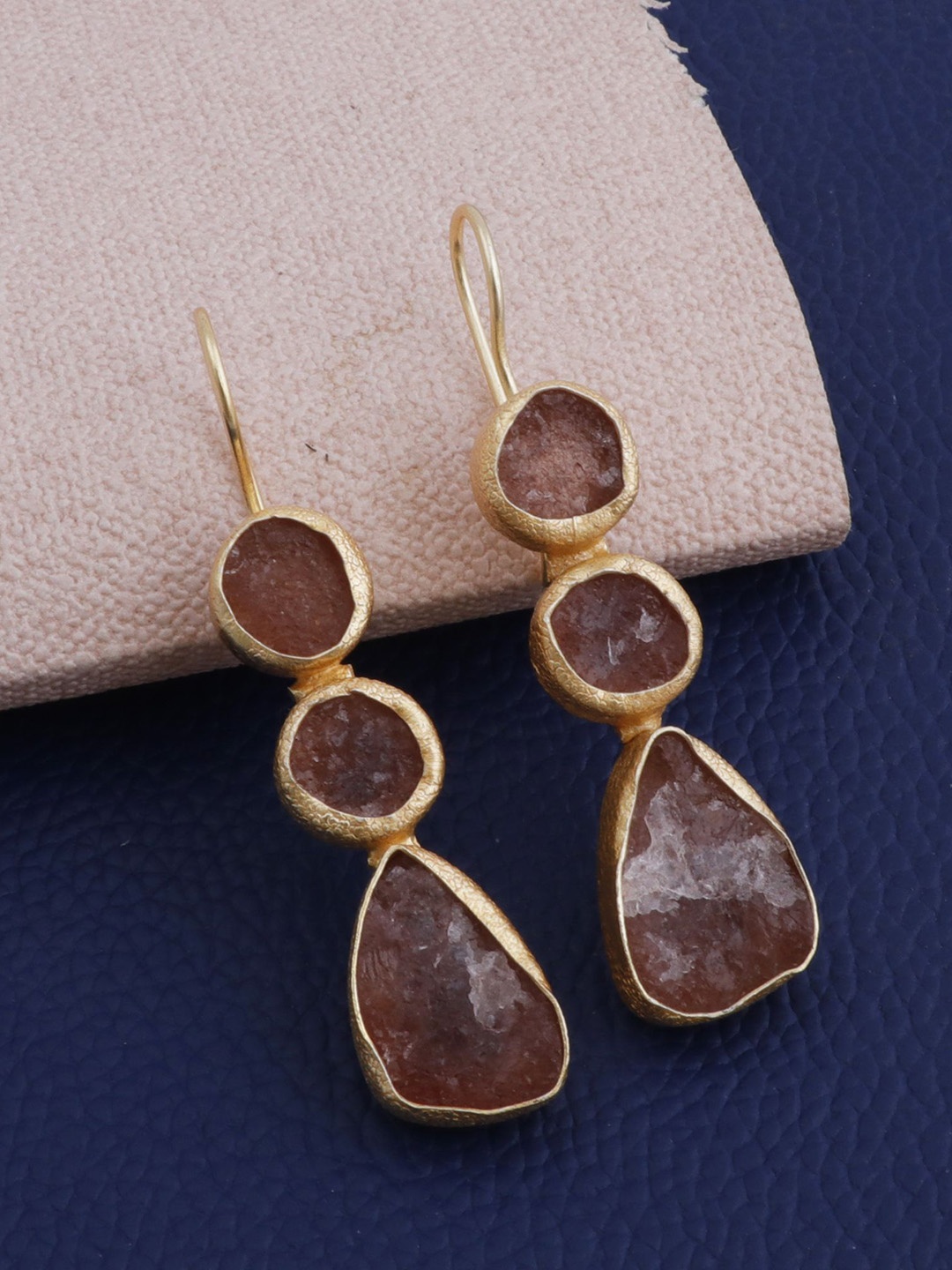 

EL JOYERO Brass Gold-Plated Contemporary Drop Earrings