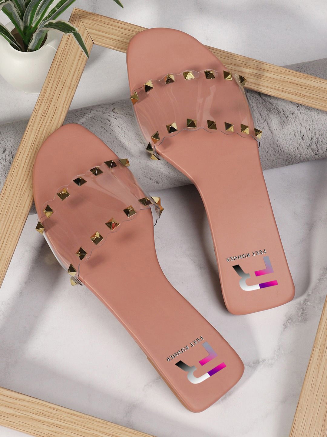 

FEET RUNNER Women Open Toe Flats, Pink