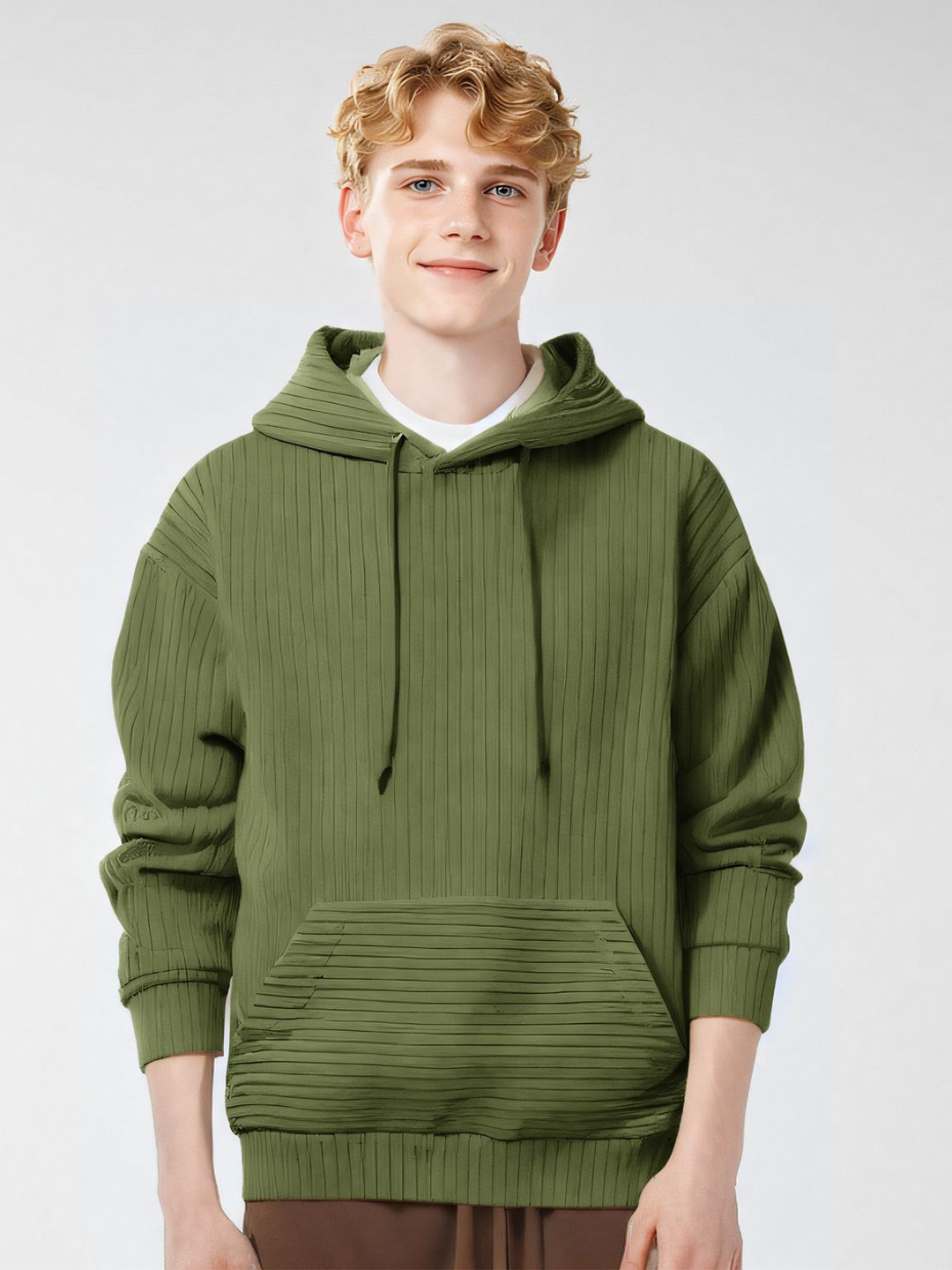 

StyleCast x Revolte Men Hooded Sweatshirt, Green