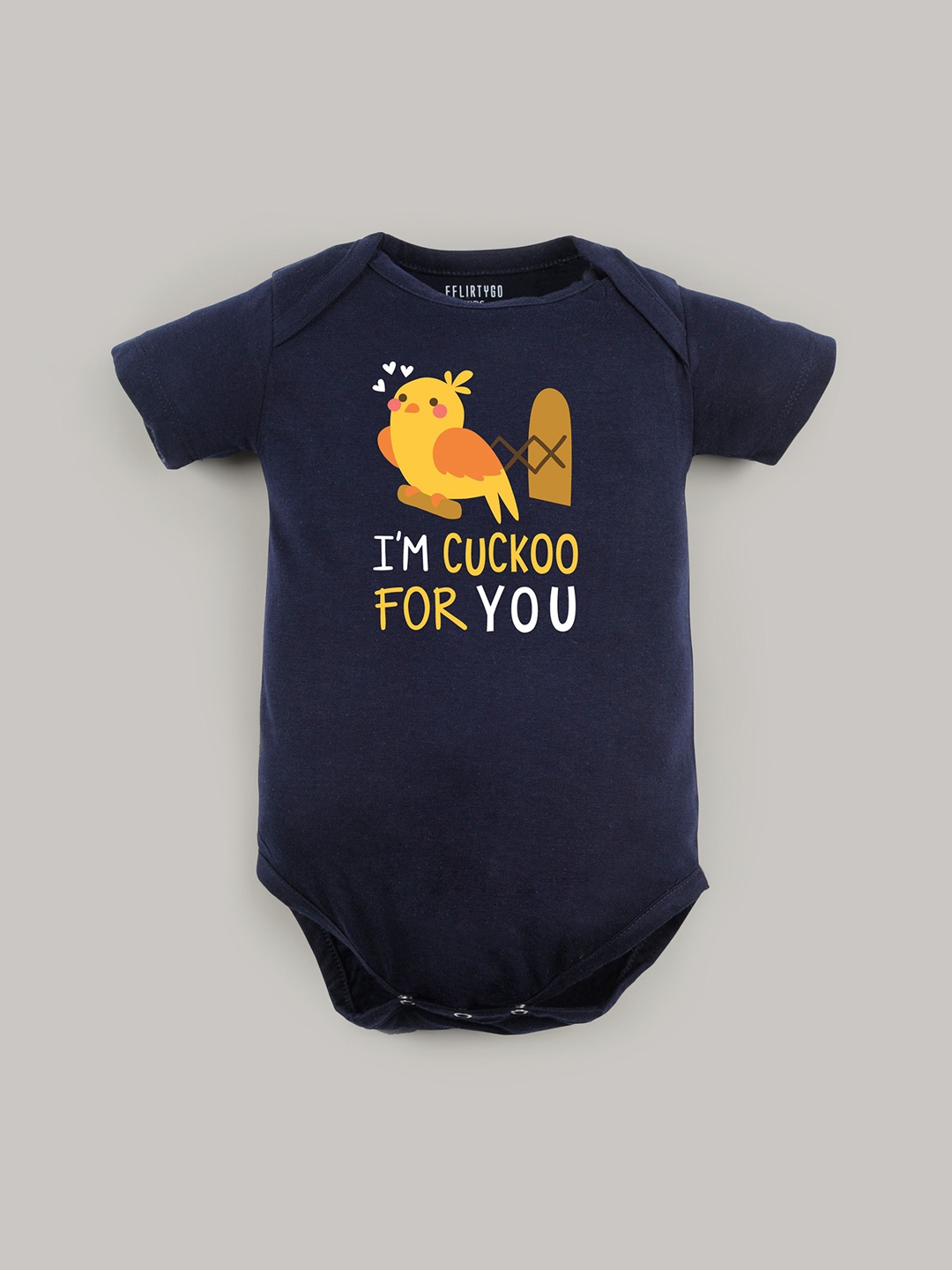 

FFLIRTYGO Infants Valentine Day Printed Cotton Bodysuit, Navy blue