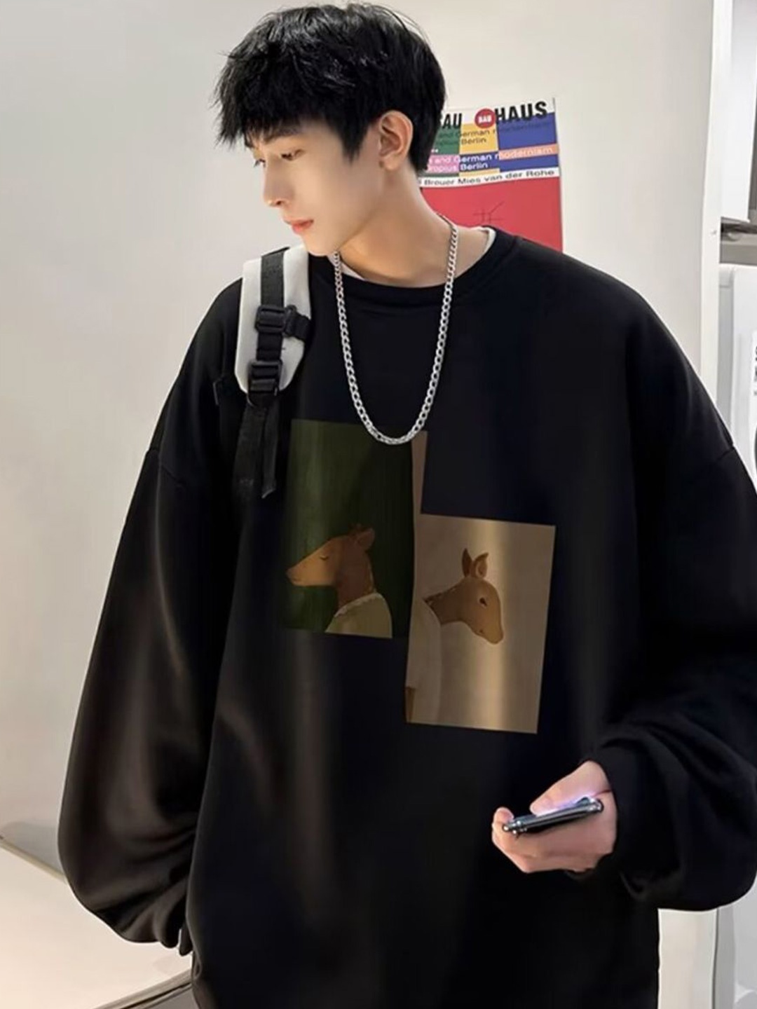 

StyleCast x Revolte Men Printed Sweatshirt, Black