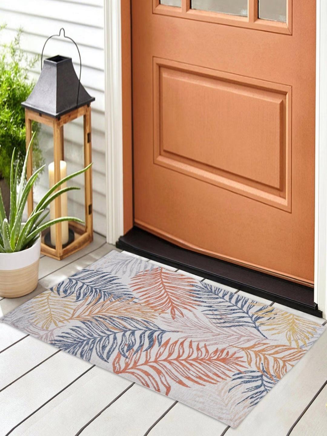 

Aura Blue & Orange Printed Anti Skid Doormat