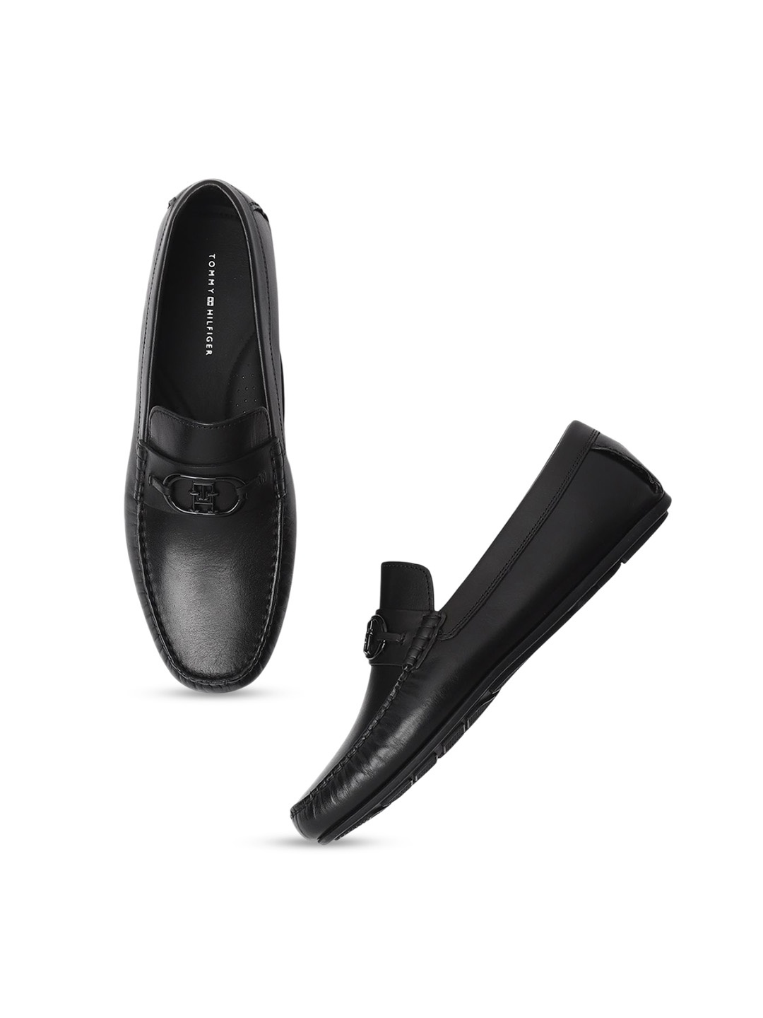 

Tommy Hilfiger Men Leather Loafers, Black