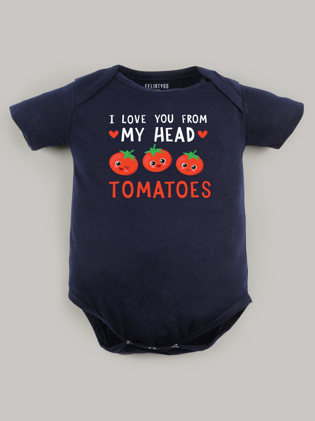 

FFLIRTYGO Infants Valentine Day Printed Cotton Bodysuit, Navy blue