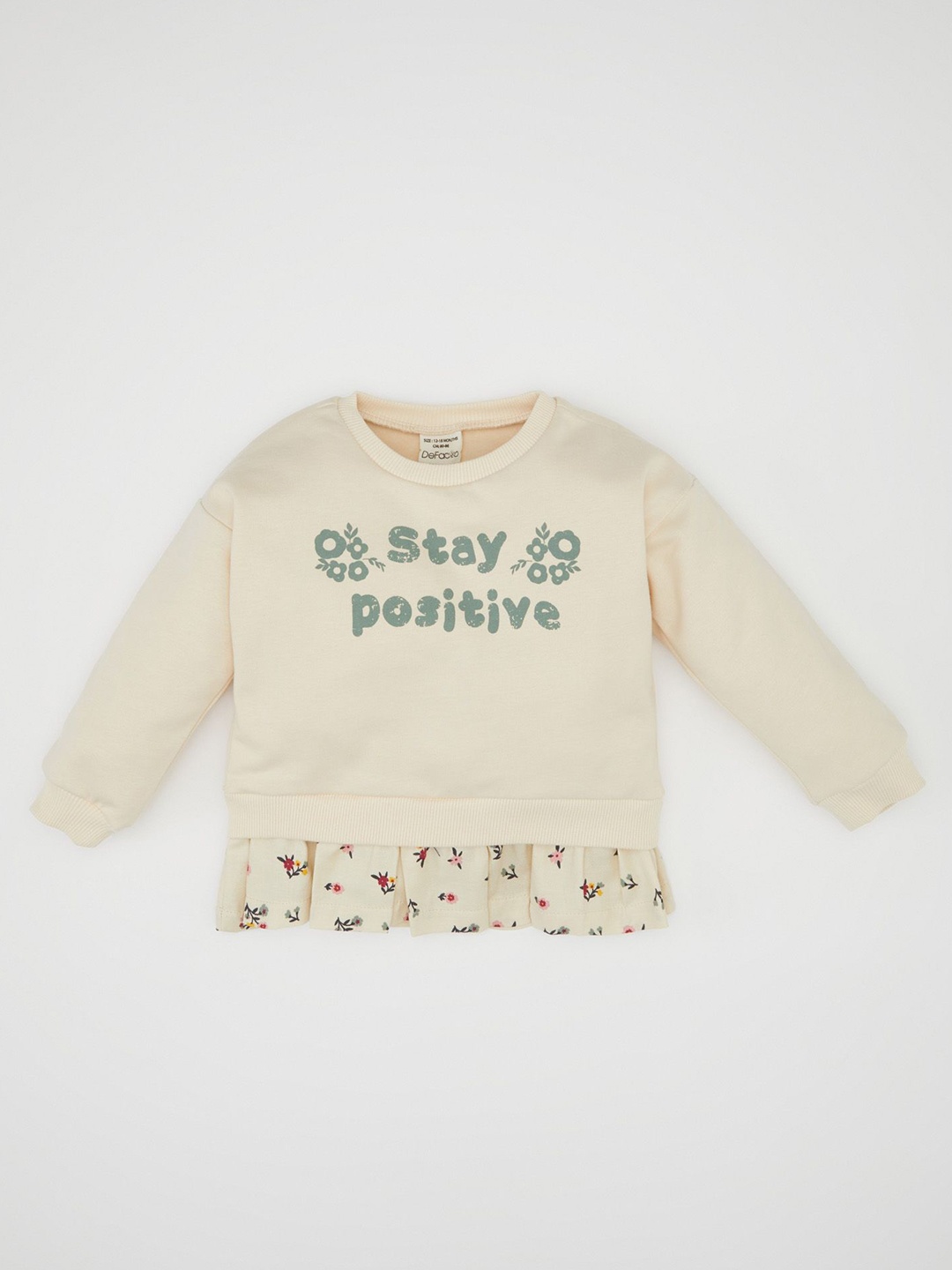 

DeFacto Girls Printed Pullover, Beige