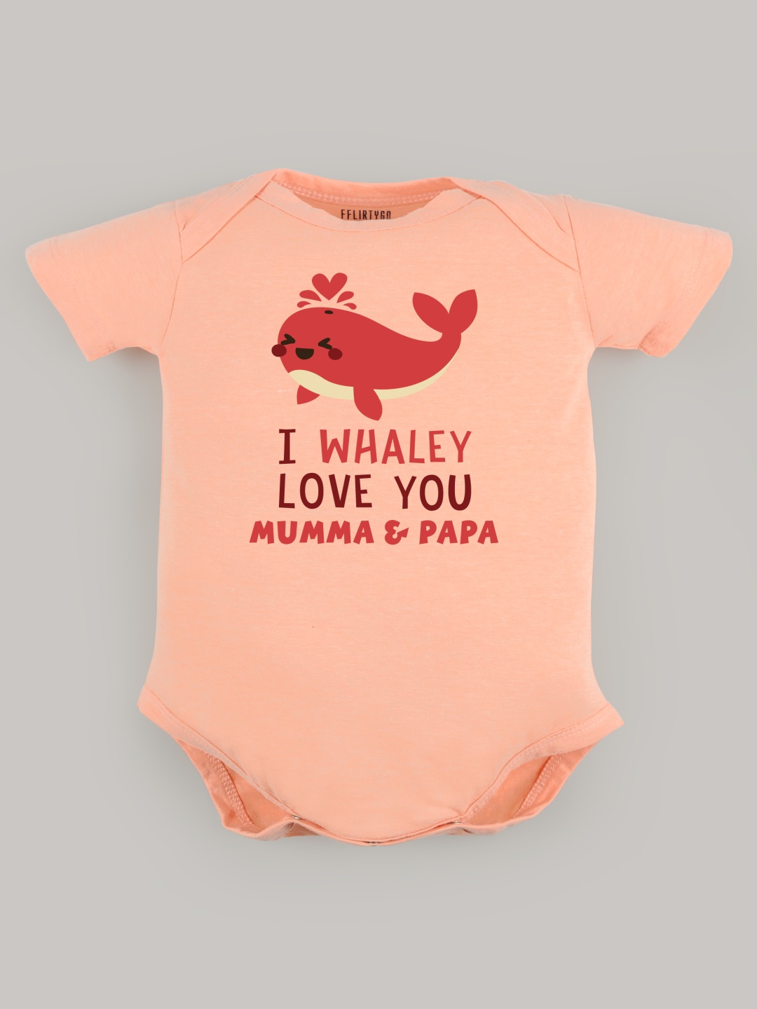 

FFLIRTYGO Infants Valentine day Printed Cotton Bodysuit, Peach