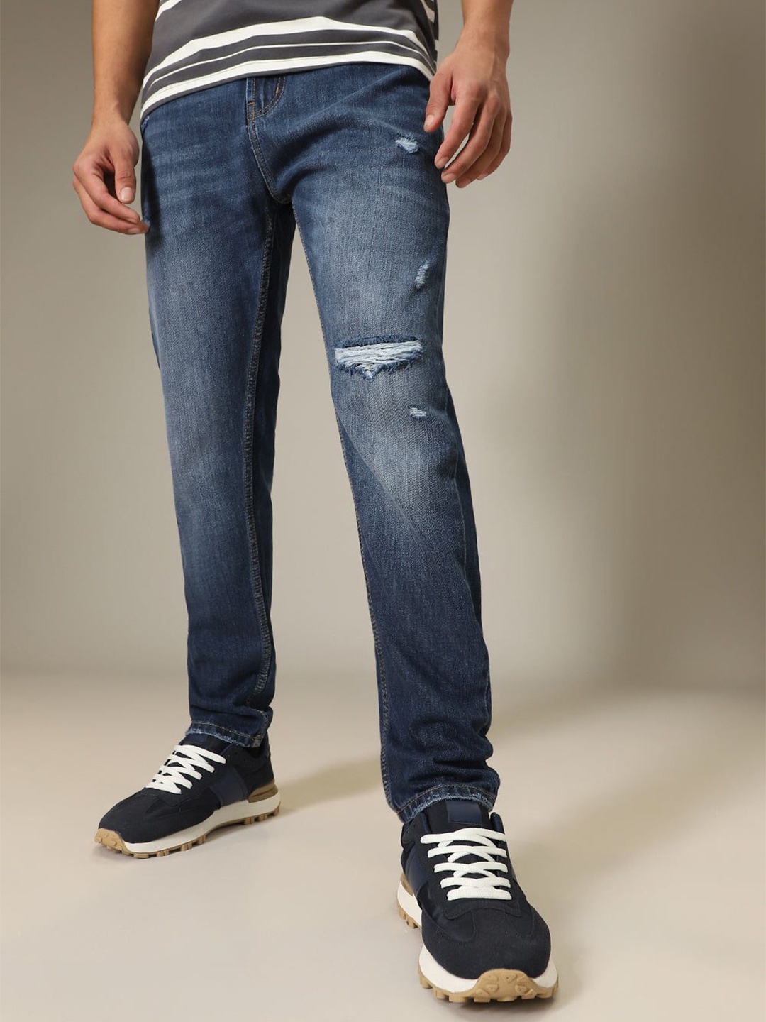 

Banana Club Men Ribbed Zeel Slim Fit Jeans, Blue