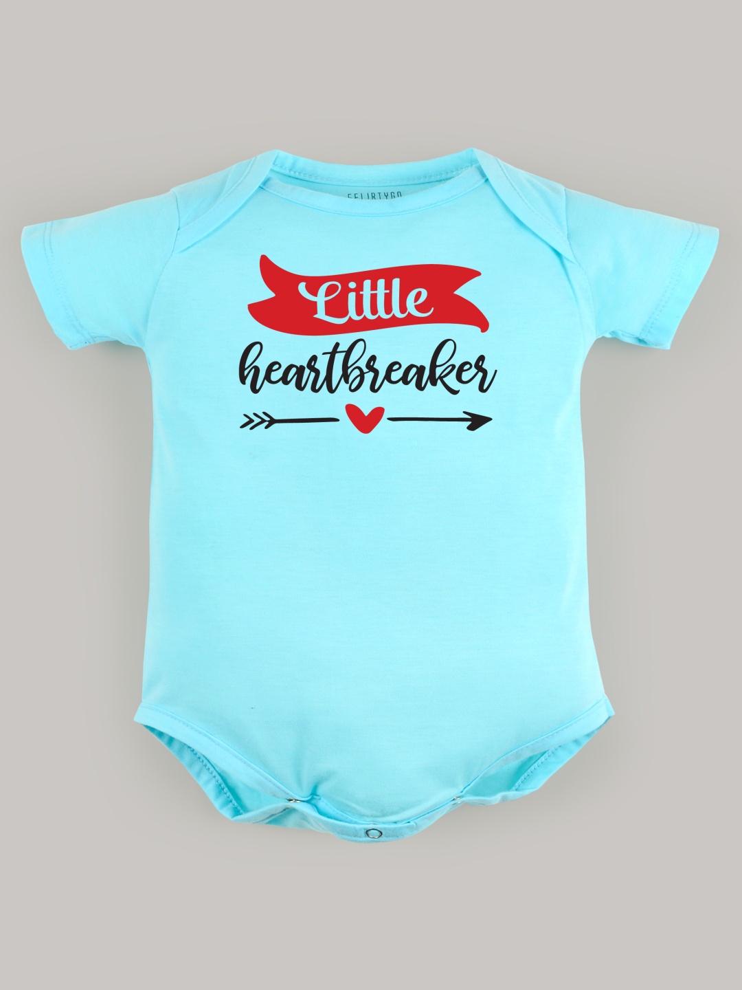 

FFLIRTYGO Infants Valentine Day Printed Cotton Bodysuit, Turquoise blue