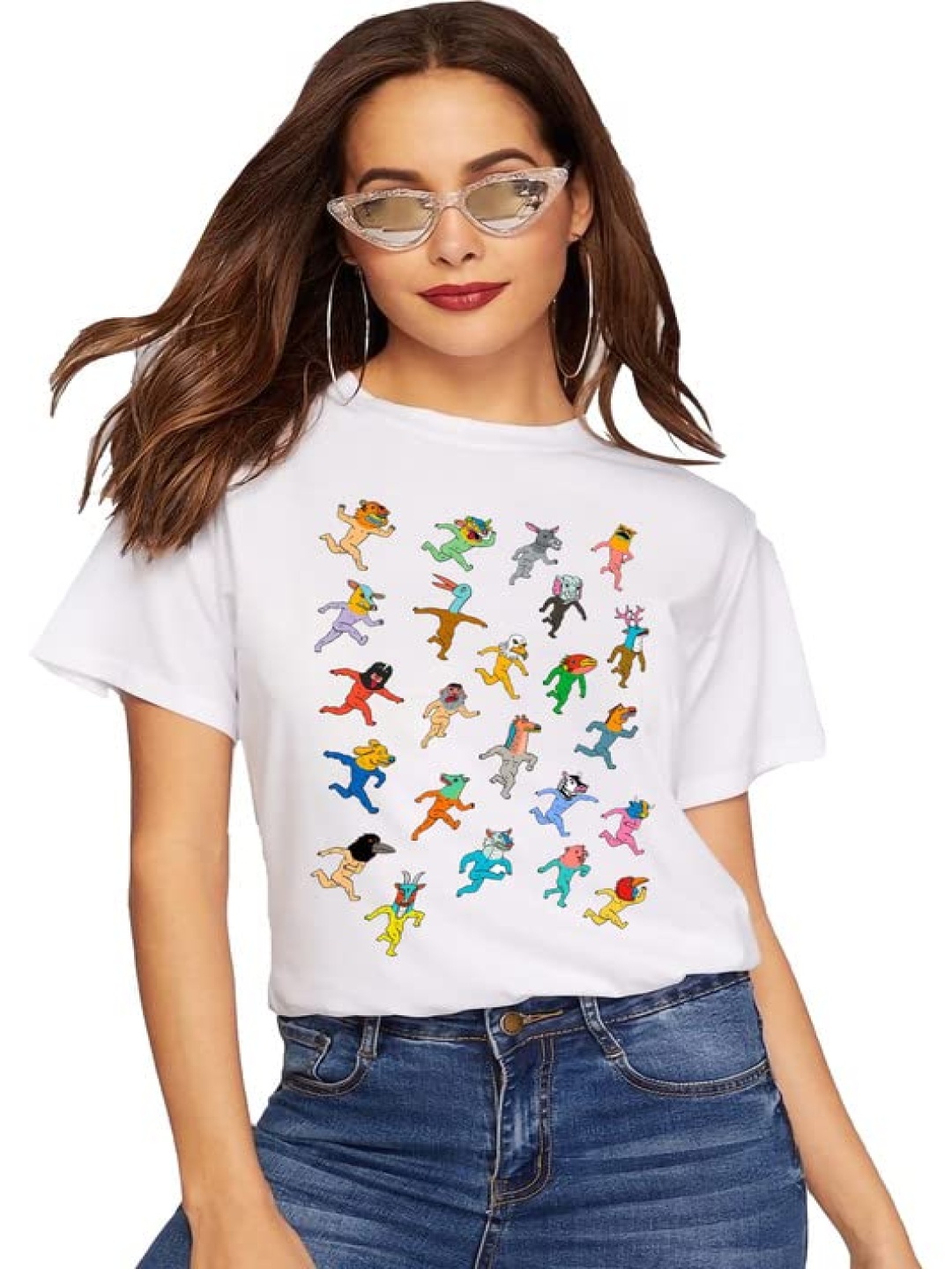 

VLAM Women Floral Printed Extended Sleeves T-shirt, White