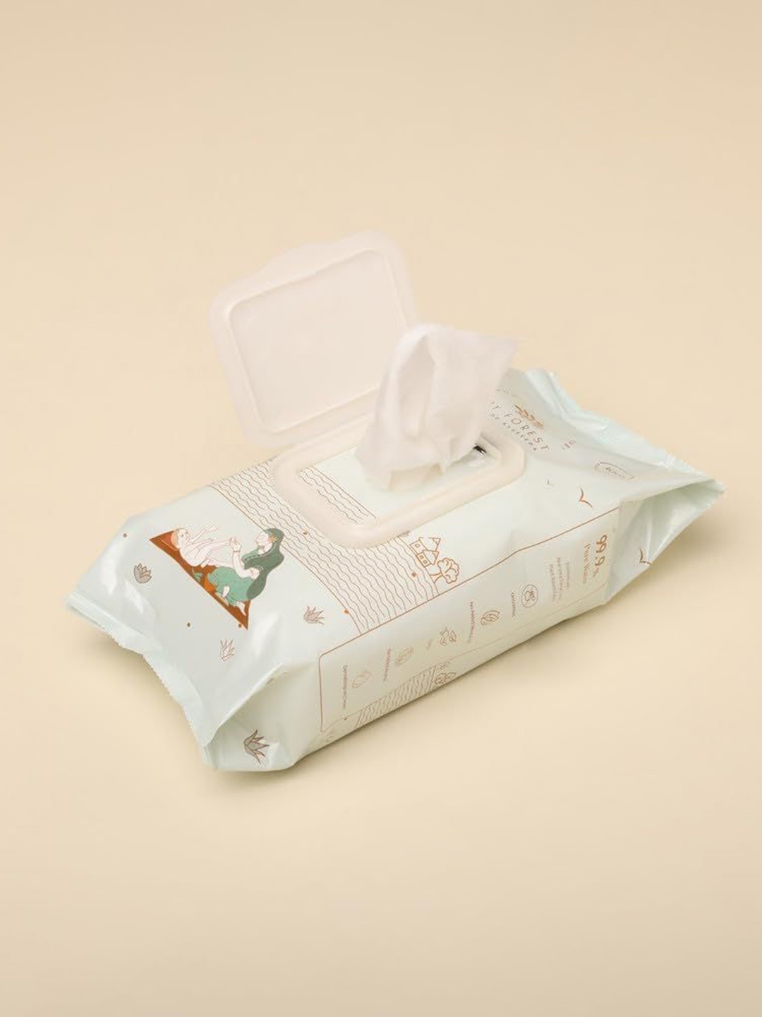 

Baby Forest Set Of 5 Neer 99.9% Water Baby Wipes - 72 Wipes Each, White