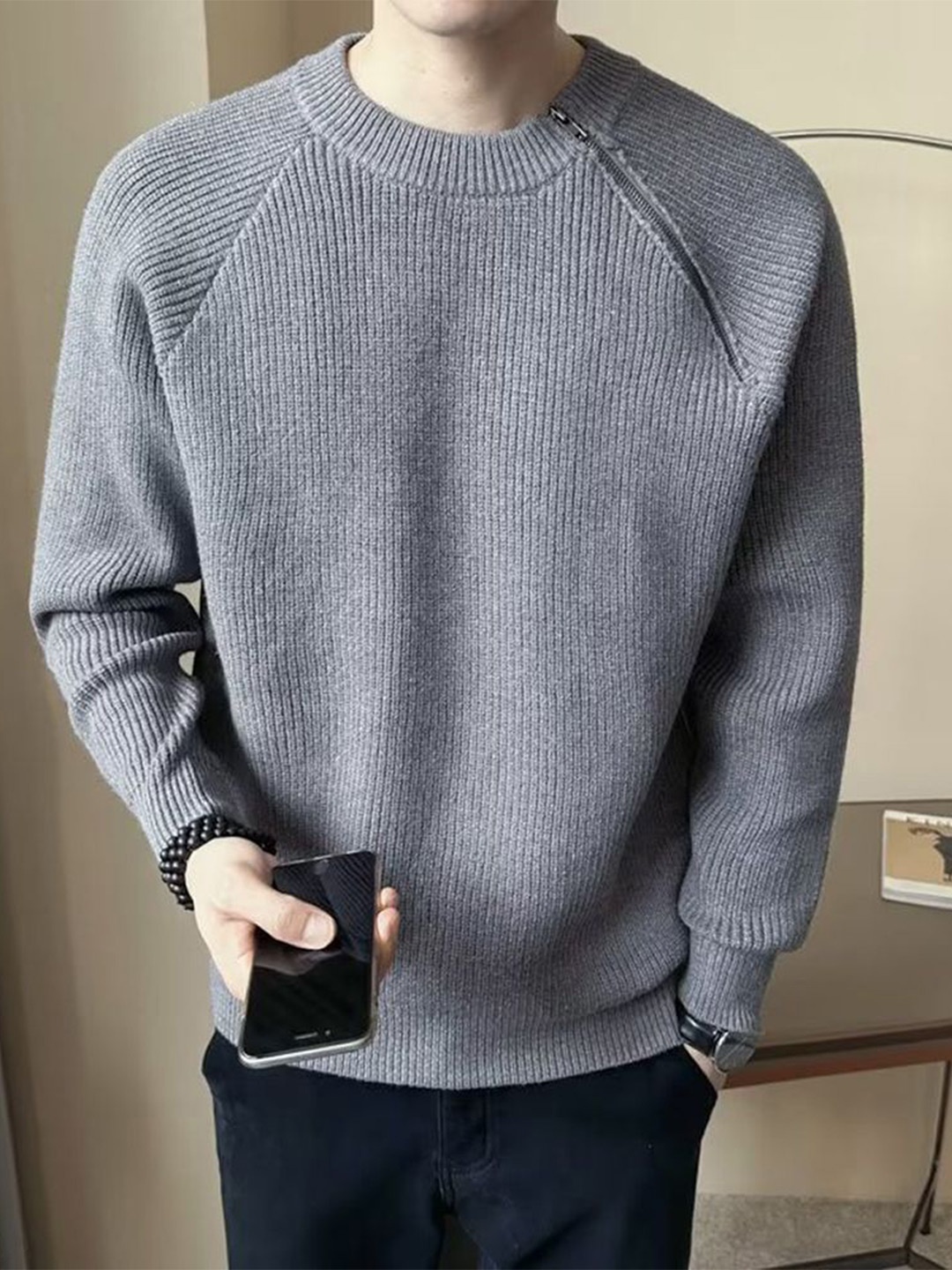 

StyleCast x Revolte Men Pullover, Grey
